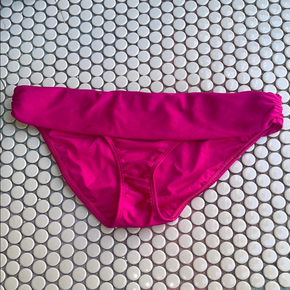 Pilyq Size Med Hot Pink Fold Over Bikini Bottom Like New!!